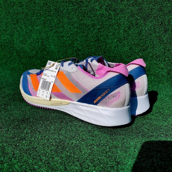 Men's Size 13 adidas Adizero Adios 7 Dash Gray/Solar Orange GX6647 NEW w/Tags - Picture 8 of 10